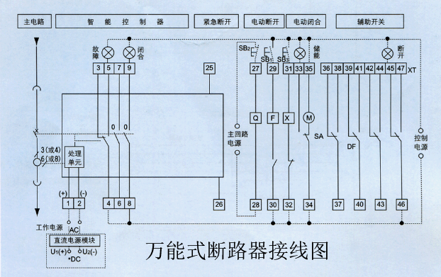 萬(wàn)能式斷路器接線(xiàn)圖